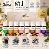 Misra Home Collection Hava Nemlendirici Için Esansiyel Uçucu Yağ Aroma Difüzörü Kokusu Buhurdanlık Yağı 12 ml (8 Adet)