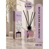 Misra Home Collection Misra Home 100ML Beyaz Çiçek Kokusu Çubuklu Oda Kokusu Dolap Banyo Ev Oda Parfümü Oda Kokusu