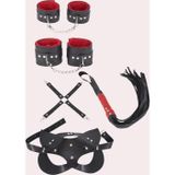 Miss 4'lü Kol Bacak Kırbaç Maske Deri Aksesuar Set