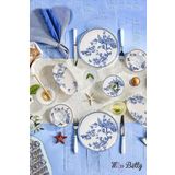 Miss Betty 22 Parça 6 Kişilik Blue Life Kahvaltı Takımı Porselen New
