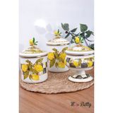 Miss Betty Emaye Kavanoz Set Linda 3'lü - Beyaz - 1,8 lt - 3 Adet
