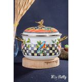 Miss Betty Paradise 30 cm Ayaklı Kek Fanusu - Beyaz - Siyah