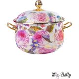 Miss Betty Rose Deluxe 20 cm Emaye Tencere - Pembe Gül