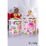 Miss Betty Rose Deluxe 2'li Emaye Kavanoz Set - Beyaz - 1100 ml