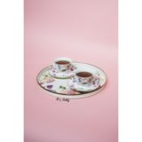 Miss Betty Rose Deluxe Emaye Çay Tepsisi Dekoratif Vintage Servis Tepsisi