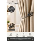 miss boon İkili set geyik boynuzu antraist kornişe takılan kolay montaj hayalet sistem perde baglama aksesuarı