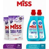 Miss Çamaşır Deterjanı Soda Renkli/beyaz 1500 ml Çamaşır Sodası Lavanta 500 gr Avantaj Paketi
