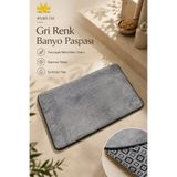 Miss Clean ( 1 Adet ) 40*60 CM Gri Renk Banyo Paspası Kaymaz Tabanlı Su Emici Yapı Kare
