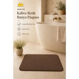 Miss Clean ( 1 Adet ) 40*60 CM Toprak Renk Banyo Paspası Kaymaz Tabanlı Su Emici Yapı Kare