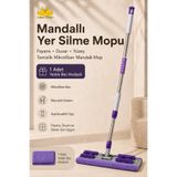 Miss Clean ( 1 Adet Yedek Bez Hediyeli ) Yer Mopu Fayans Duvar Yüzey Temizlik Mikrofiber Mandallı Mop