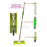 Miss Clean ( 1 Adet Yedek Bez Hediyeli ) Yer Mopu Fayans Duvar Yüzey Temizlik Mikrofiber Paspas Mandallı Mop