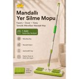 Miss Clean ( 1 Adet Yedek Bez Hediyeli ) Yer Mopu Fayans Duvar Yüzey Temizlik Mikrofiber Paspas Mandallı Mop
