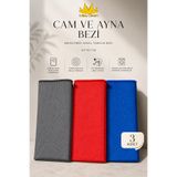 Miss Clean ( 3 Adet ) Cam Ve Ayna Bezi Mikrofiber Genel Temizlik Bezi Çok Renkli 40*40 Cm
