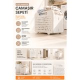 Miss Clean Katlanabilir Beyaz Çamaşır Sepeti Plastik Kirli Sepeti 32 Litre Yer Tasarruflu