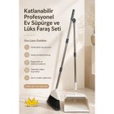 Miss Clean Katlanabilir Profesyonel Ev Süpürge Ve Lüks Faraş Seti BEYAZ Renk