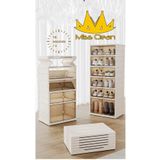 Miss Clean Toz Geçirmez Ayakkabı Dolabı Katlanabilir Şeffaf Büyük Boy Kapasiteli Ayakkabı Saklama Kutusu 6Katlı