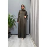 Miss Dalida Cupro Ipek Elbise Haki T26K-4015