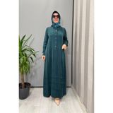 Miss Dalida Cupro Ipek Elbise Petrol T26K-4024 - 1