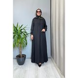 Miss Dalida Gömlek Yaka Ipek Keten Uzun Elbise Siyah 2264351