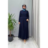 Miss Dalida Örgü Teknikli Triko Elbise Lacivert T25PF-4001