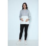 Miss Dünya Lissa Gri Beyaz Kapüşonlu Hamile Sweatshirt Taytlı Eşofman Takımı