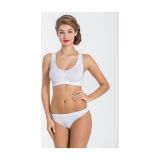 Miss Fit Desteksiz Kapsız Crop Top Tarzı Kalın Askılı Sporcu Sütyen 1502 (BEYAZ, XXL)