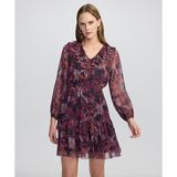 Miss İpekyol Desenli Şifon Elbise IW6250002107035 - 40 - Bordo