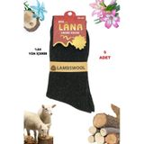 Miss Lana Ladies Socks Bayan Çorap 5 Çift Kışlık Yün Çorap Lambswool Özel Kuzu Yünlü Kadınlar İçin Termal Özellikli Siyah