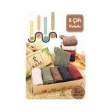 Miss Lana Ladies Socks Kışlık 5 Çift Lambswool Kadınlar Için Termal Kutulu Dikişsiz Yün Çorap ASORTİ