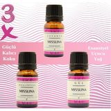 Miss Lina Gül,lavanta,okaliptus Saf Esansiyel Uçucu Yağ Buhurdanlık Yağı Difüzör Esansı Aromaterapi 3x 10ML - 3 adet