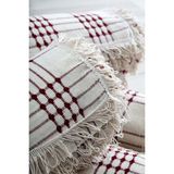 Miss Linda Home Collection %100 Pamuklu Buldan Işi Koltuk-Çekyat Örtüsü 180 x 450 cm - Mercan Kırmızı