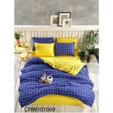 Miss Linda Home Collection Nç9 Miss Linda Home Pamuklu Çift Taraflı Çift Kişilik Nevresim Takımı - Sarı - Lacivert - 200 x 230 cm