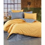 Miss Linda Home Collection Ntk8 Pamuklu Tek Kişilik Çift Taraflı Nevresim Takımı - Gri - Sarı - 160 x 220 cm