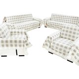 Miss Linda Home Collection Pamuklu Buldan Işi Çekyat Örtüsü En Büyük Boy Oturma Grubu Örtüsü (350'Lİ Takım) - 180 x 350 cm - Açık Kahverengi