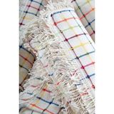 Miss Linda Home Collection Pamuklu Kareli Krem Buldan Işi Koltuk Örtüsü - 100 x 180 cm - Renkli