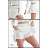 Miss Maral Beyaz Yüksek Bel Şortlu Etek Skirt With Shorts 1101 - 11 - 12 Yaş