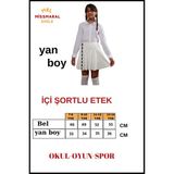Miss Maral Beyaz Yüksek Bel Şortlu Etek Skirt With Shorts 1101 - 13 - 14 Yaş