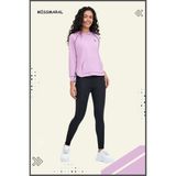 Miss Maral Kadın Eşofman Takım Lila /siyah Spor Tunik & Toparlayıcı Tayt Dalgıç Kumaş Sports And Casual 13060 - 2XL