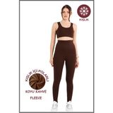 Miss Maral Kadın Kışlık Içi Polarlı Koyu Kahve Yüksek Bel Toparlayıcı Tayt Curve High Waist Fleece Winter 11024 - XS