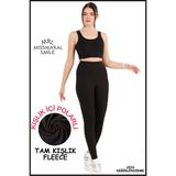 Miss Maral Kadın Kışlık Içi Polarlı Siyah Yüksek Bel Toparlayıcı Tayt Curve High Waist Fleece Winter 11024 - 3XL