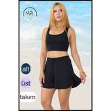 Miss Maral Kadın Şortlu Mayo Spor Takım Lacivert – 2 Katmanlı, Havuz & Deniz Kenarı Kullanımına Uygun TK3108 - XL