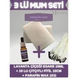 Miss Milena Kokulu Mum Yapım Seti Lavanta Esans 10 ml + 10 Fitil + 1 kg Parafin Wax