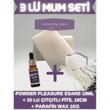 Miss Milena Kokulu Mum Yapım Seti Powder Pleasure 10 ml + 10 Fitil + 1 kg Parafin Wax