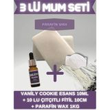 Miss Milena Kokulu Mum Yapım Seti Vanil Cookie (Vanilya-Kurabiye) Esans 10 ml + 10 Fitil + 1 kg Parafin Wax
