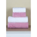 Miss Paris Home Belina 4'lü Banyo Havlu Seti Hamam Takımı Pamuk - Pembe - Krem - 70 x 140 cm - 50 x 90 cm
