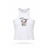 Miss Poem Kadın Beyaz Baskılı Halter Yaka Crop Tişört, L
