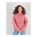 Miss Poem Kadın Kapüşonlu, Balon Kol, Pembe Kazak, S/M Beden