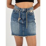Miss Poem Kadın Kemer Zincir Aksesuar Detaylı Denim Kot Etek - Çok Renkli - 42