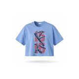 Miss Poem Kadın Mavi Yazı Baskılı Crop T-Shirt, M