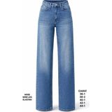 Miss Poem Kadın Mavi Yüksek Bel Wide Leg Jean Pantolon - 36